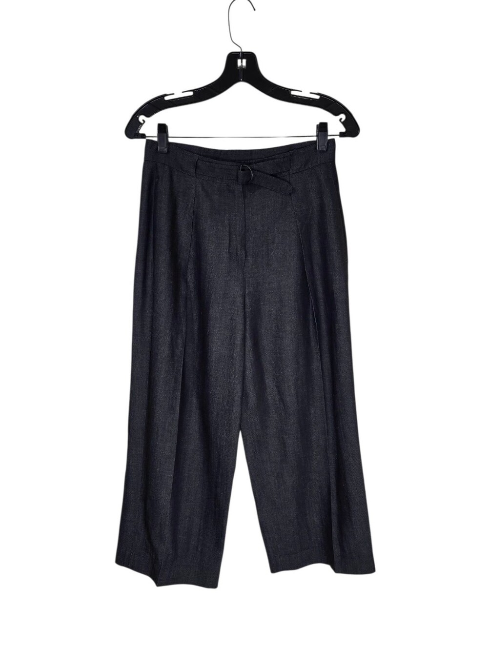 Akris Punto Dark Denim Wide Leg Pants Women's 4 Adjustable Belt